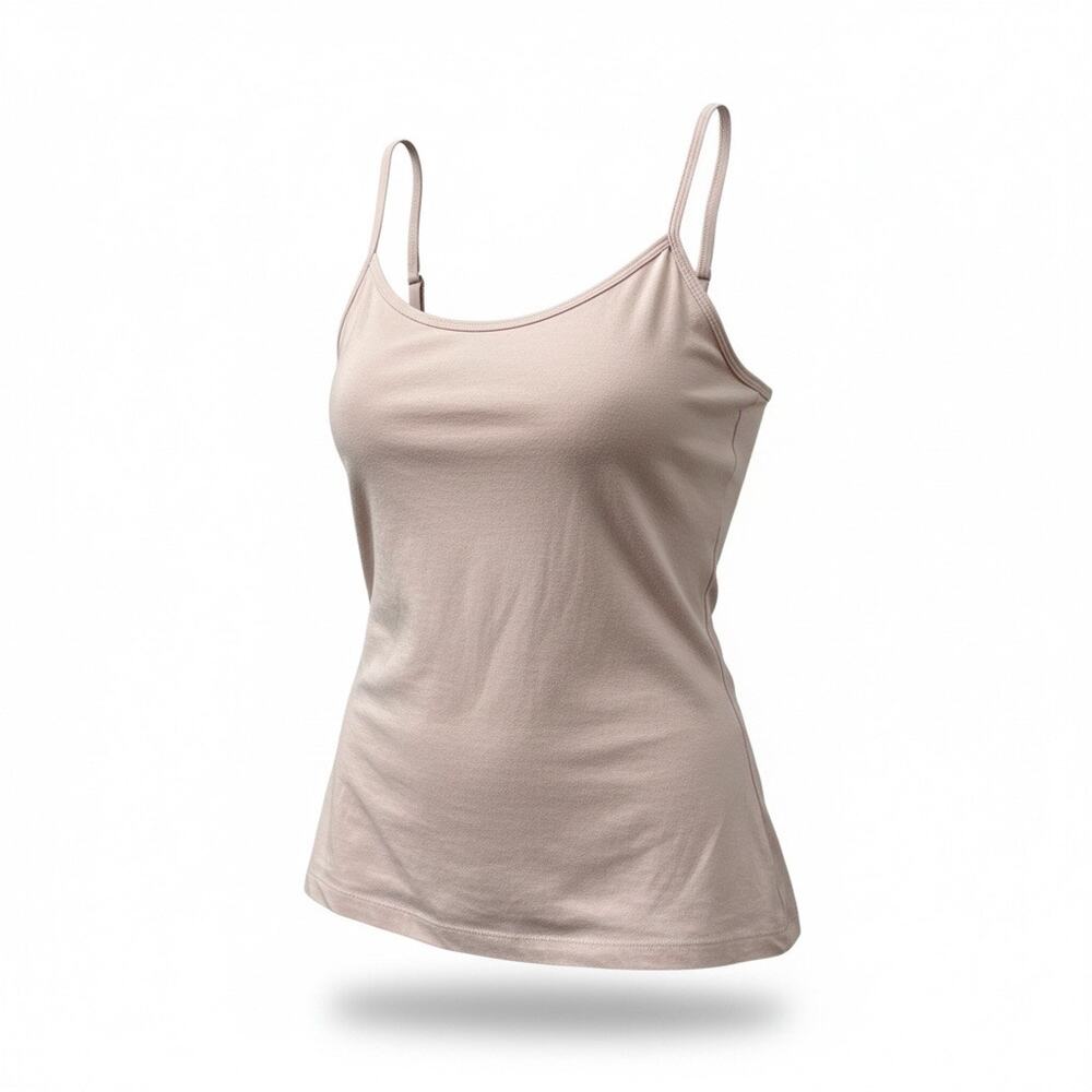 Amazon Basics Women’s Beige Cami Tank Top Size Medium Adjustable Straps